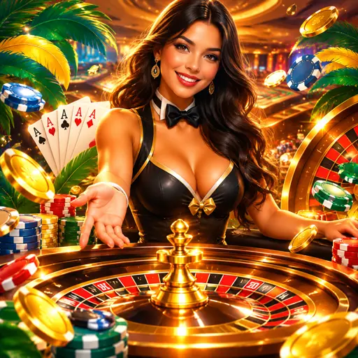 Mesa ao vivo com crupiê em estúdio de cassino