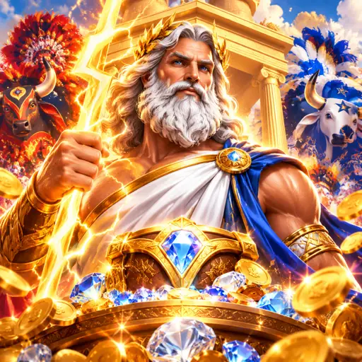 Tela principal do Gates of Olympus com Zeus ao lado do grid de 6×5 no 28s